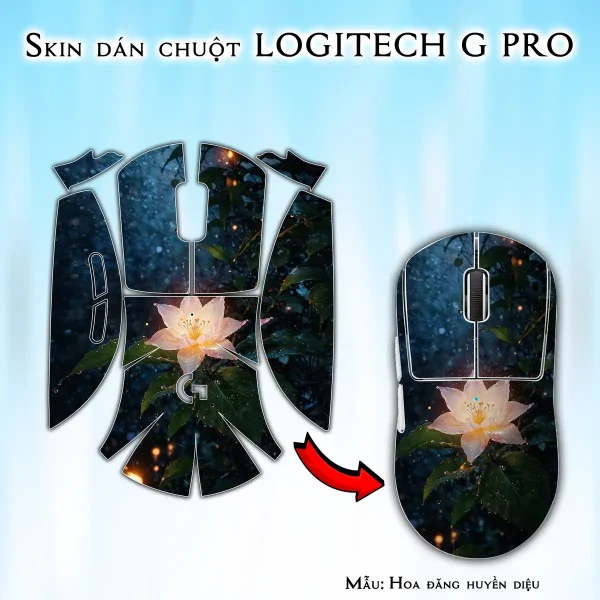 Skin dán chuột Logitech G Pro mẫu Hoa đăng huyền diệu