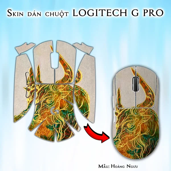 Skin dán chuột Logitech G Pro mẫu Hoàng Ngưu