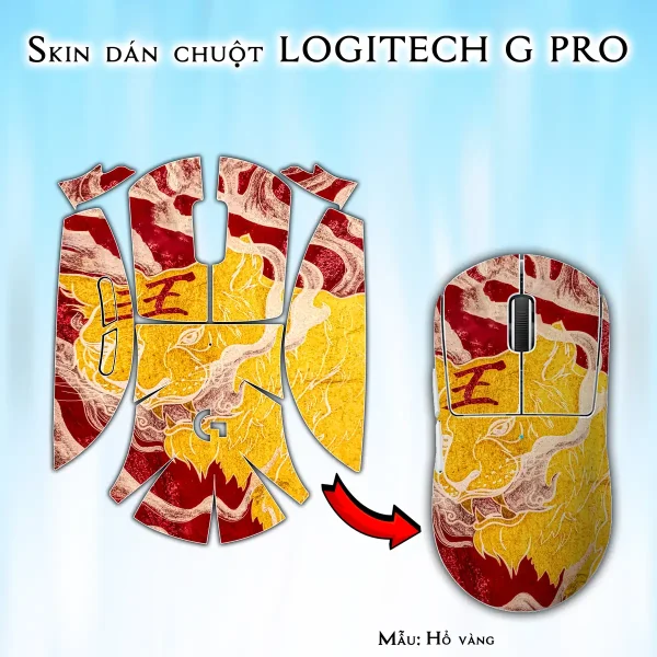Skin dán chuột Logitech G Pro mẫu Hổ vàng