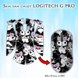 Skin dán chuột Logitech G Pro mẫu Kuromi scu062