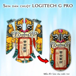 Skin dán chuột Logitech G Pro mẫu Kỳ Lân cầm chiếu thư