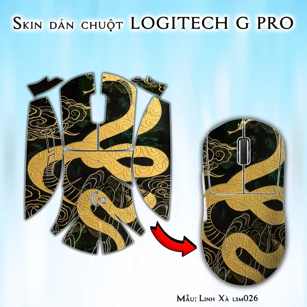 Skin dán chuột Logitech G Pro mẫu Linh Xà lsm026