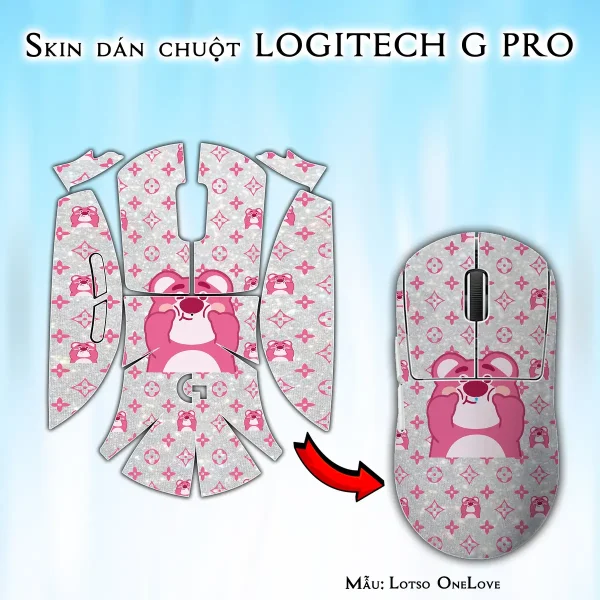 Skin dán chuột Logitech G Pro mẫu Lotso OneLove