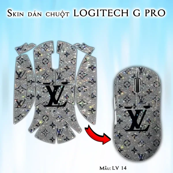 Skin dán chuột Logitech G Pro mẫu LV 14