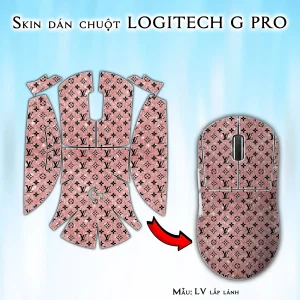 Skin dán chuột Logitech G Pro mẫu LV lấp lánh