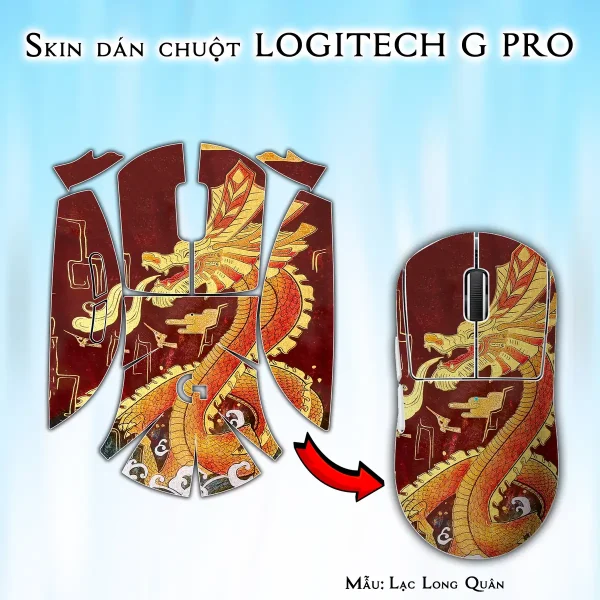Skin dán chuột Logitech G Pro mẫu Lạc Long Quân