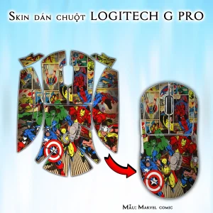 Skin dán chuột Logitech G Pro mẫu Marvel comic