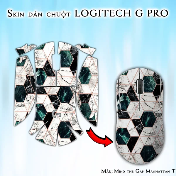 Skin dán chuột Logitech G Pro mẫu Mind the Gap Manhattan Trial074