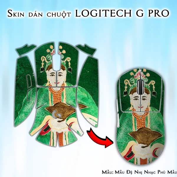 Skin dán chuột Logitech G Pro mẫu Mẫu Đệ Nhị Nhạc Phủ Mẫu Thượng Ngàn lsm030