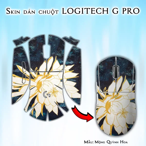 Skin dán chuột Logitech G Pro mẫu Mộng Quỳnh Hoa