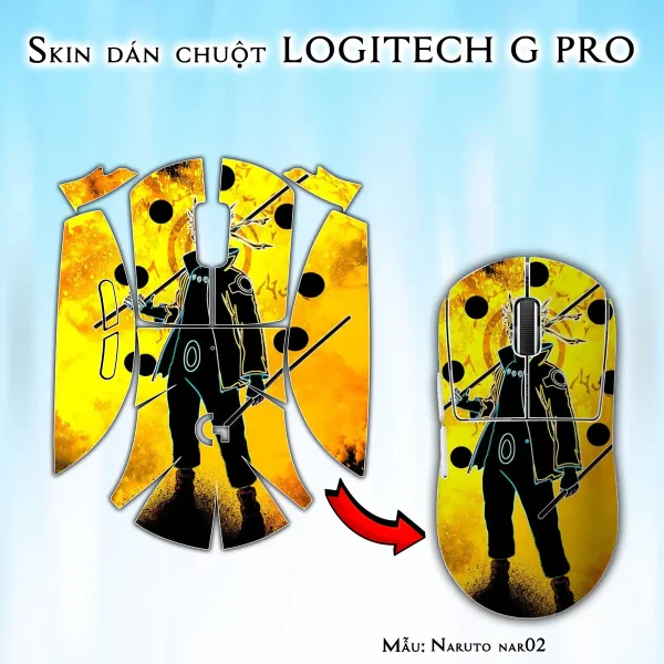 Skin dán chuột Logitech G Pro mẫu Naruto nar02