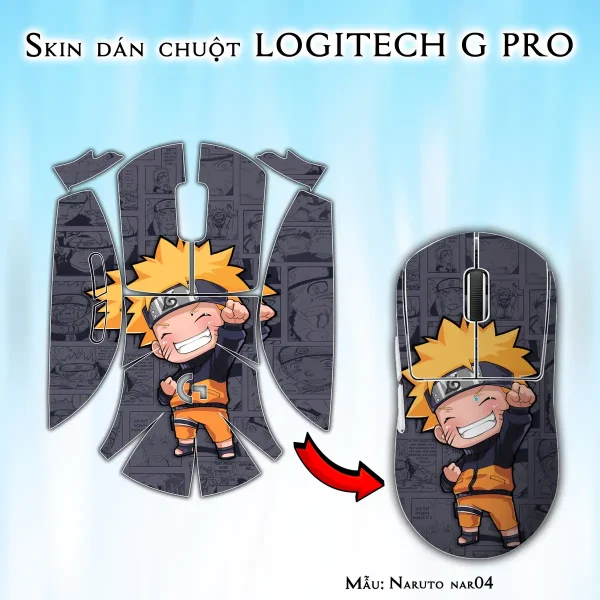 Skin dán chuột Logitech G Pro mẫu Naruto nar04