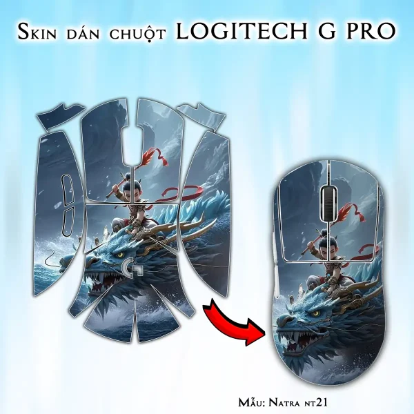 Skin dán chuột Logitech G Pro mẫu Natra nt21
