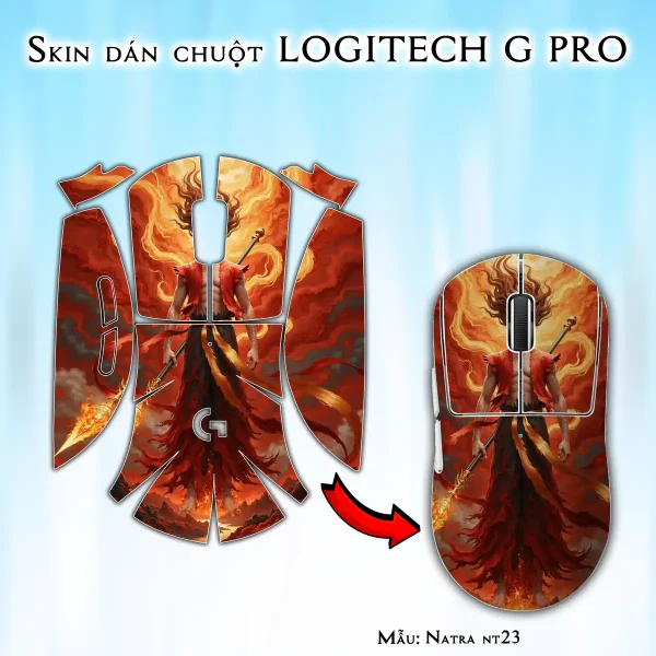 Skin dán chuột Logitech G Pro mẫu Natra nt23