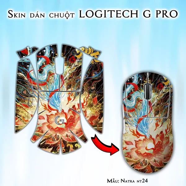 Skin dán chuột Logitech G Pro mẫu Natra nt24