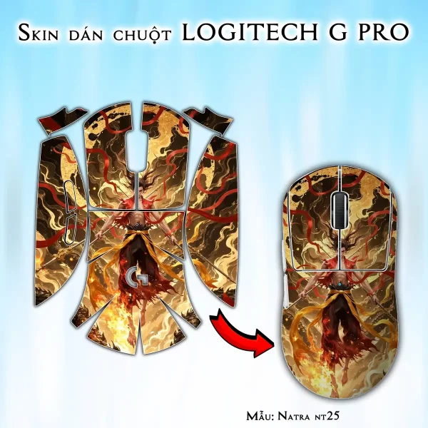 Skin dán chuột Logitech G Pro mẫu Natra nt25