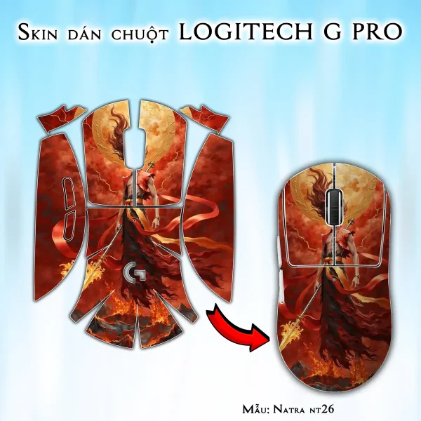 Skin dán chuột Logitech G Pro mẫu Natra nt26