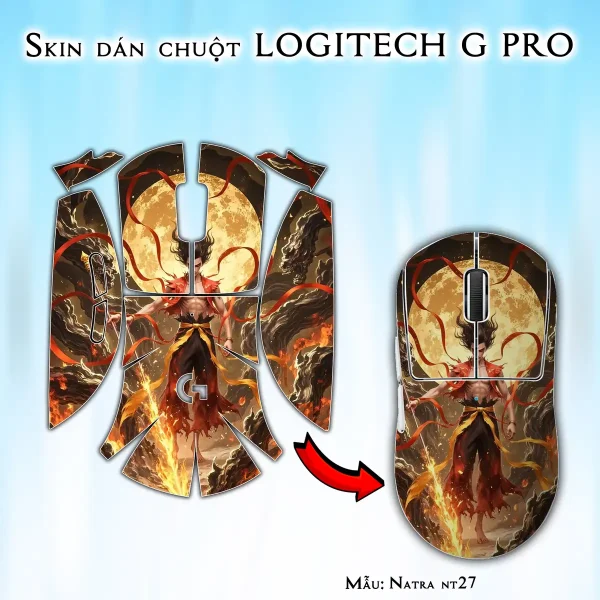 Skin dán chuột Logitech G Pro mẫu Natra nt27