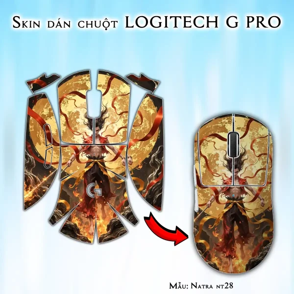 Skin dán chuột Logitech G Pro mẫu Natra nt28