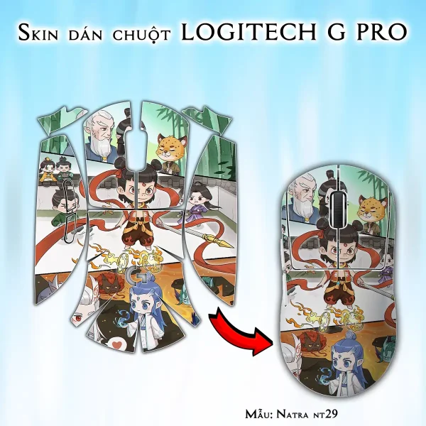 Skin dán chuột Logitech G Pro mẫu Natra nt29