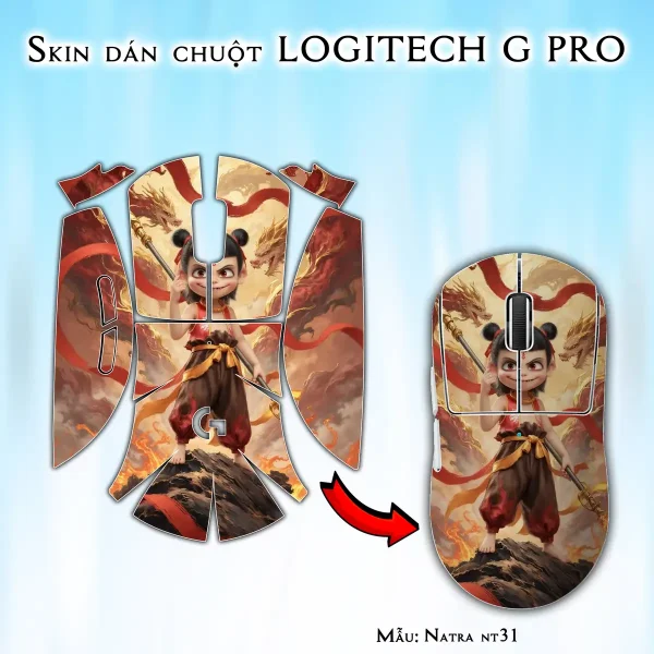Skin dán chuột Logitech G Pro mẫu Natra nt31