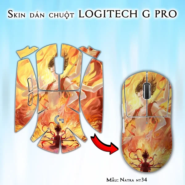 Skin dán chuột Logitech G Pro mẫu Natra nt34