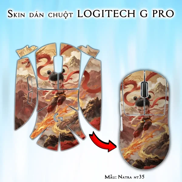 Skin dán chuột Logitech G Pro mẫu Natra nt35
