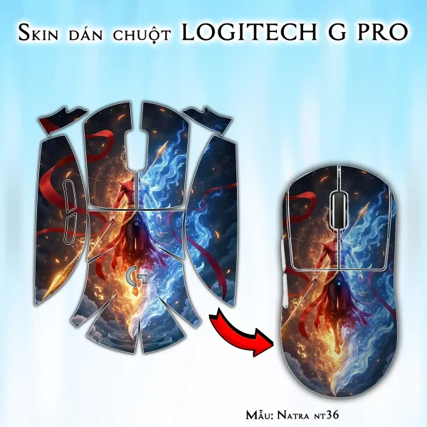 Skin dán chuột Logitech G Pro mẫu Natra nt36