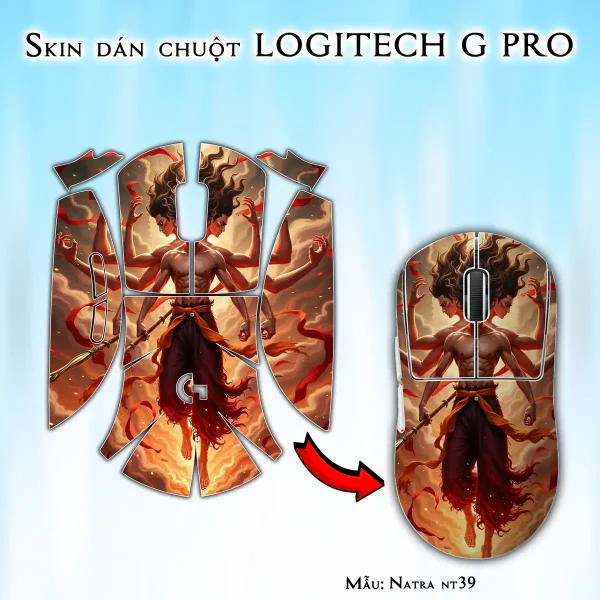 Skin dán chuột Logitech G Pro mẫu Natra nt39