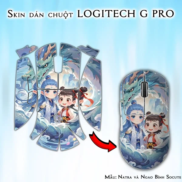 Skin dán chuột Logitech G Pro mẫu Natra và Ngao Bính Socute nt06