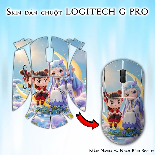 Skin dán chuột Logitech G Pro mẫu Natra và Ngao Bính Socute nt15
