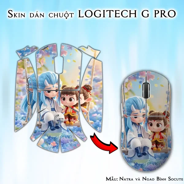 Skin dán chuột Logitech G Pro mẫu Natra và Ngao Bính Socute nt16