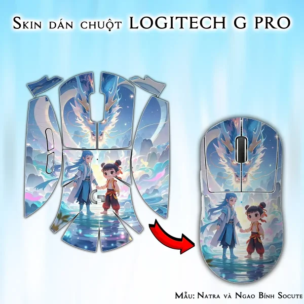 Skin dán chuột Logitech G Pro mẫu Natra và Ngao Bính Socute nt19