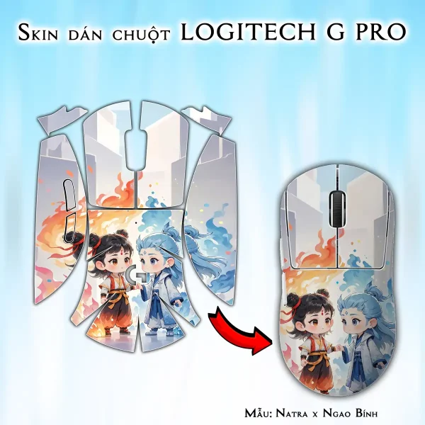 Skin dán chuột Logitech G Pro mẫu Natra x Ngao Bính