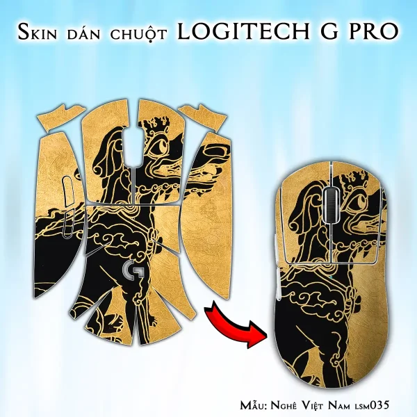 Skin dán chuột Logitech G Pro mẫu Nghê Việt Nam lsm035