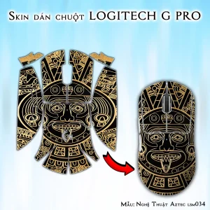 Skin dán chuột Logitech G Pro mẫu Nghệ Thuật Aztec lsm034