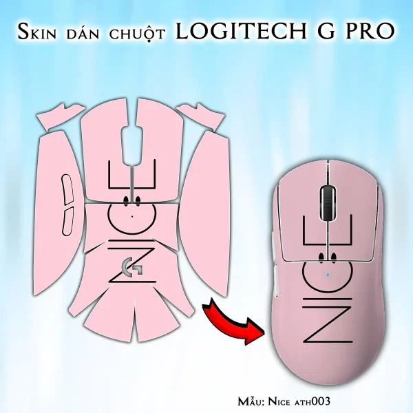 Skin dán chuột Logitech G Pro mẫu Nice ath003