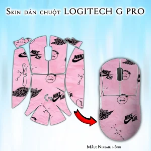 Skin dán chuột Logitech G Pro mẫu Nikeair hồng