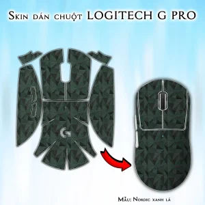 Skin dán chuột Logitech G Pro mẫu Nordic xanh lá