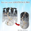 Skin dán chuột Logitech G Pro mẫu Ombre cubes đen bạc