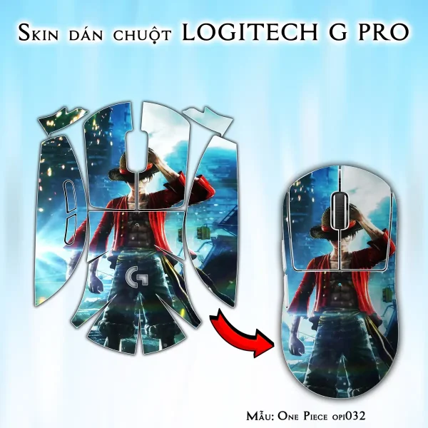 Skin dán chuột Logitech G Pro mẫu One Piece opi032