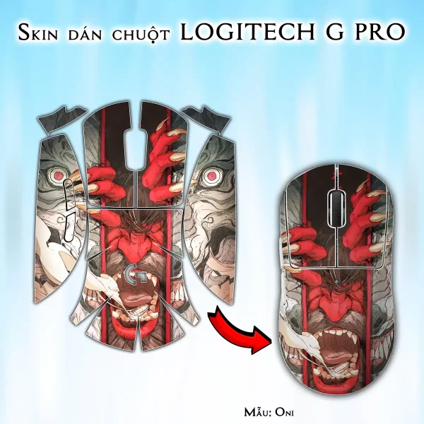 Skin dán chuột Logitech G Pro mẫu Oni