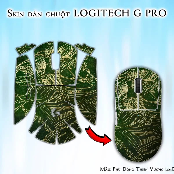 Skin dán chuột Logitech G Pro mẫu Phù Đổng Thiên Vương lsm060