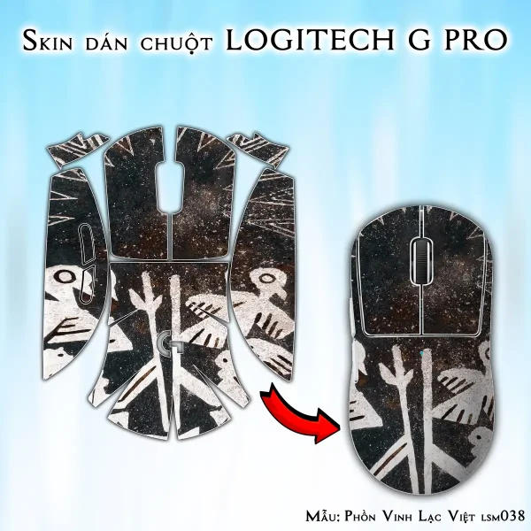 Skin dán chuột Logitech G Pro mẫu Phồn Vinh Lạc Việt lsm038
