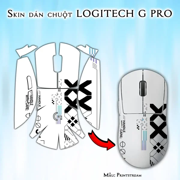 Skin dán chuột Logitech G Pro mẫu Printstream