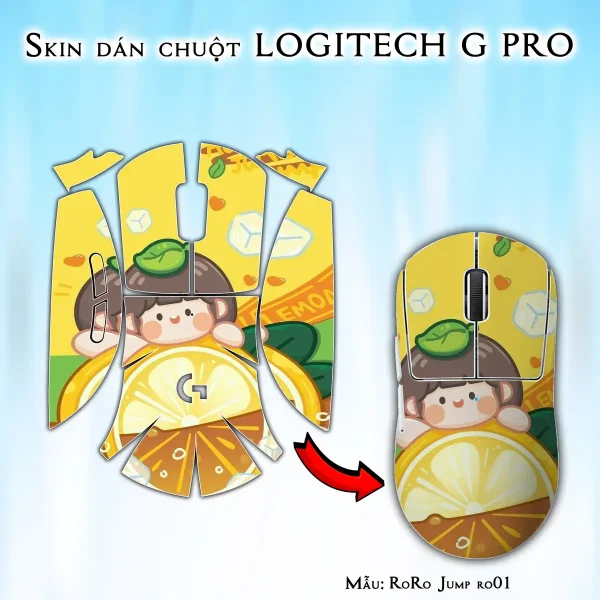Skin dán chuột Logitech G Pro mẫu RoRo Jump ro01