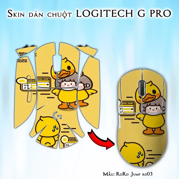 Skin dán chuột Logitech G Pro mẫu RoRo Jump ro03