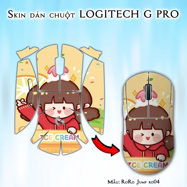 Skin dán chuột Logitech G Pro mẫu RoRo Jump ro04