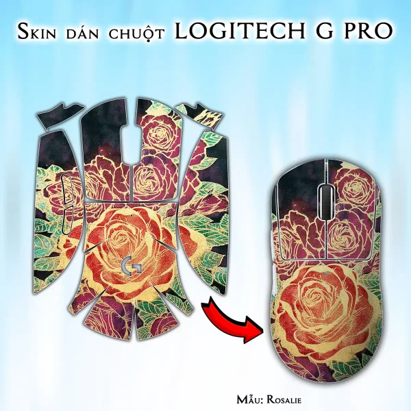 Skin dán chuột Logitech G Pro mẫu Rosalie