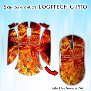 Skin dán chuột Logitech G Pro mẫu Rồng Dragon dra001
